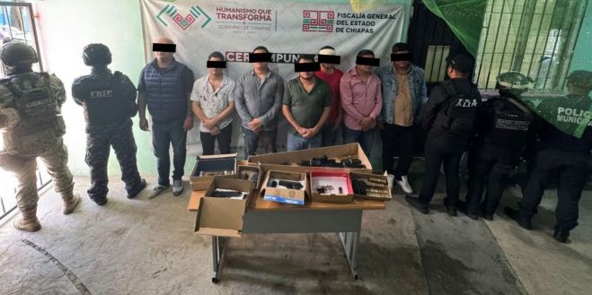 Nueve detenidos, armas y vehículos asegurados tras operativo en San Cristóbal de las Casas