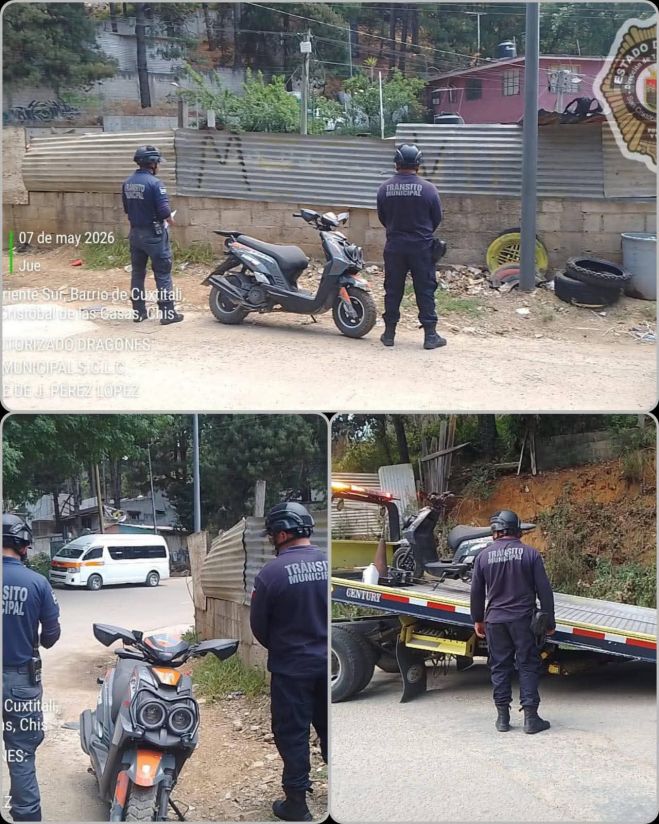 Recuperan motocicleta con reporte de robo en San Cristóbal de Las Casas
