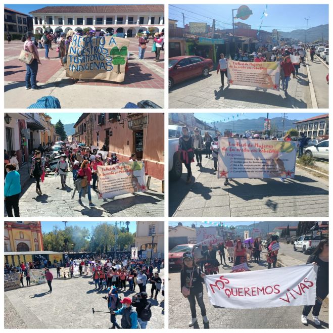 Marchan mujeres indígenas en defensa de sus derechos y territorios