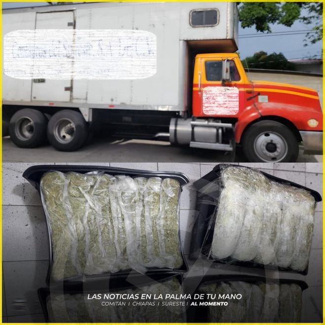 INTERCEPTAN TORTON CON CARGAMENTO DE MARIGUANA EN CHIAPAS 