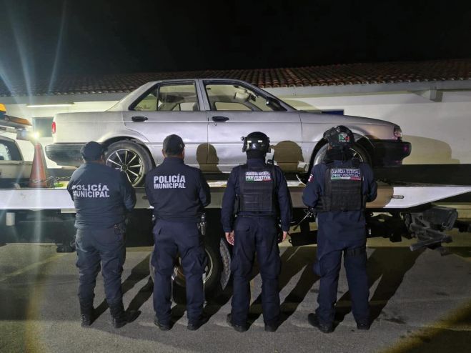 Aseguran auto baleado en San Cristóbal de Las Casas 