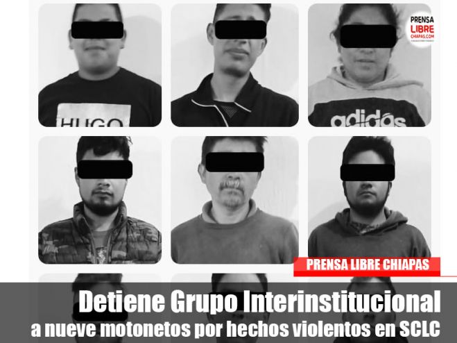 Detiene Grupo Interinstitucional a nueve motonetos por hechos violentos en SCLC