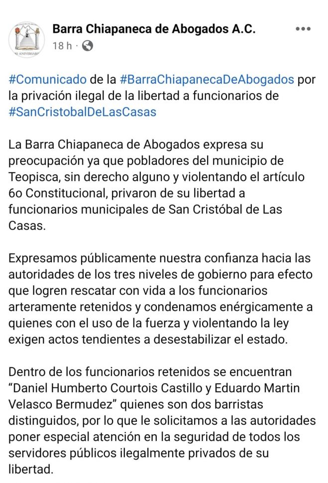 Expresaron p&uacute;blicamente su confianza hacia las autoridades de los tres niveles de gobierno