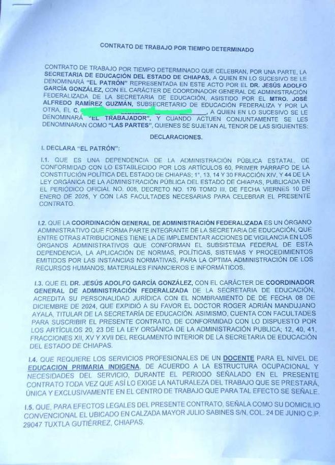Docentes interinos en Chiapas reportan adeudos salariales y presuntas irregularidades administrativas
