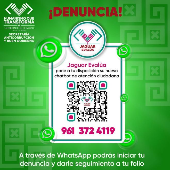 Presentan &ldquo;Jaguar Eval&uacute;a&rdquo;, nueva aplicaci&oacute;n para denuncias ciudadanas en Chiapas