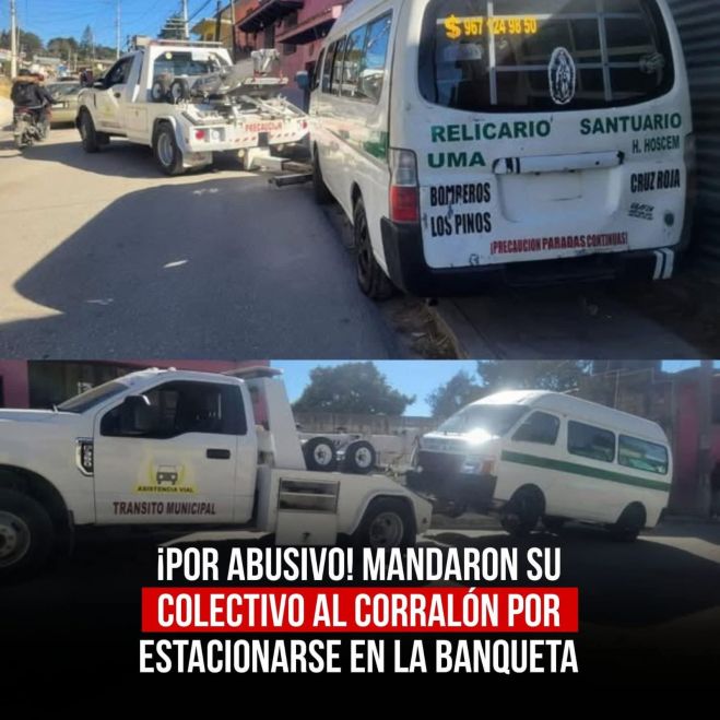 Tránsito Municipal retira vehículo por obstruir banqueta en San Cristóbal