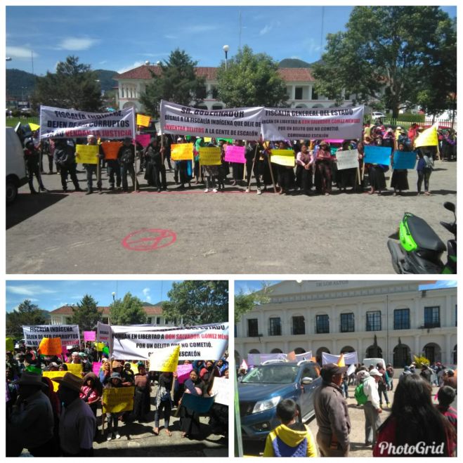 Habitantes del Escal&oacute;n se manifiestan afuera del Palacio de Justicia en San Crist&oacute;bal