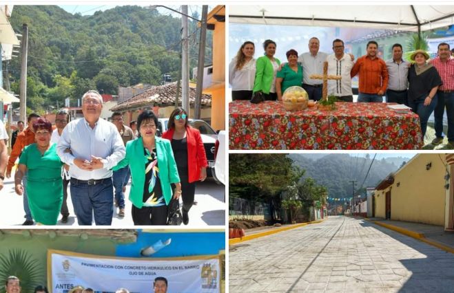 EL PRESIDENTE MUNICIPAL MDO INAUGURÓ PAVIMENTACIÓN CON CONCRETO HIDRÁULICO EN EL BARRIO DEL OJO DE AGUA