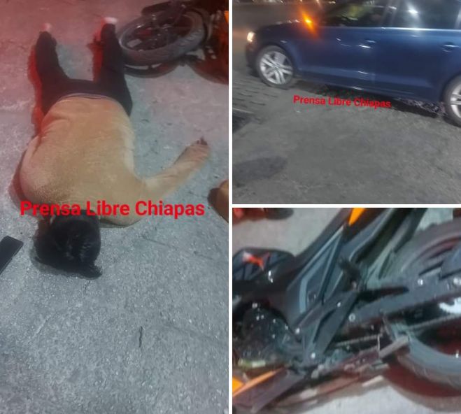 Motociclistas se impactan contra un veh&iacute;culo 