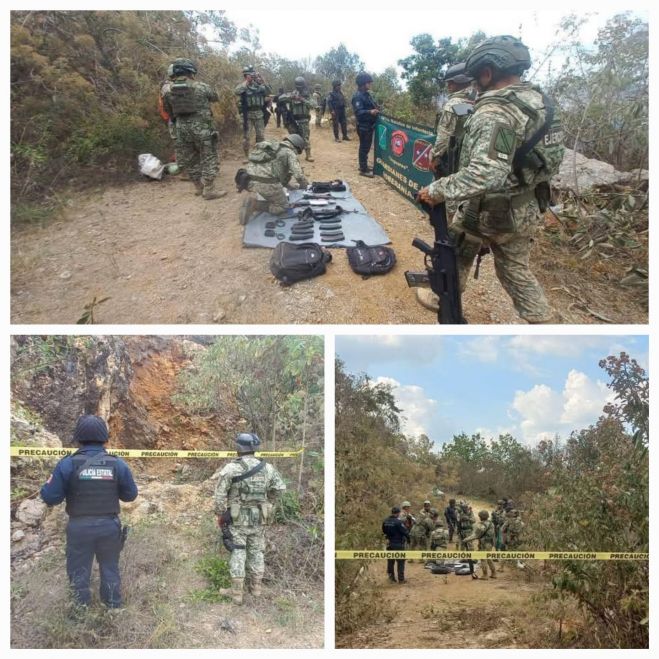 En operativo interinstitucional aseguran armas y municiones en Amatenango de la Frontera