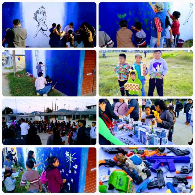 Realizan Mural a favor de la Paz en la zona sur de San Crist&oacute;bal de Las Casas 