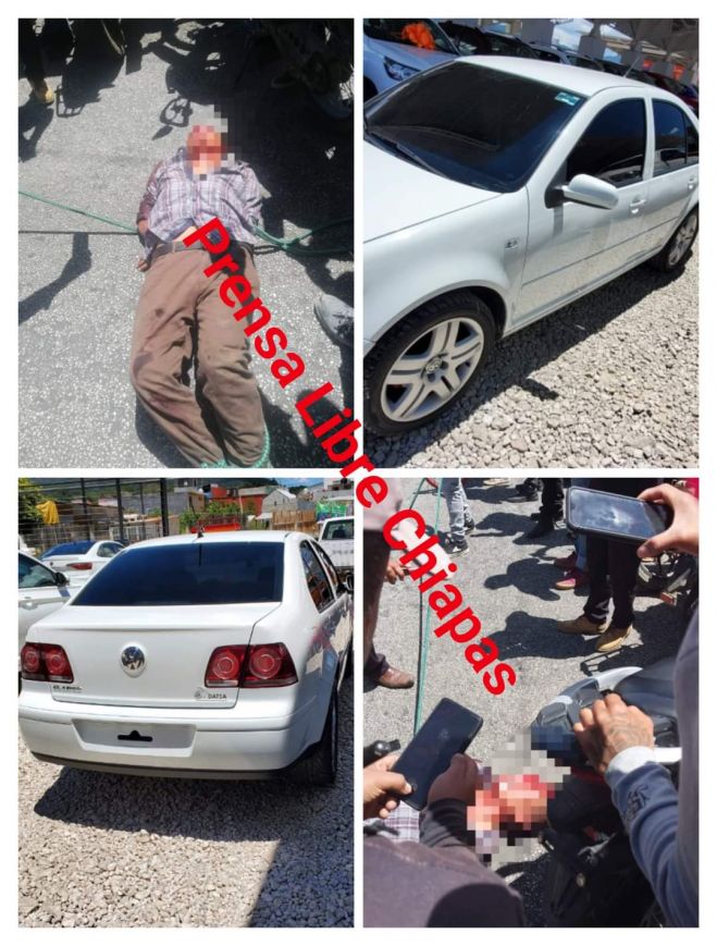 Detienen y golpean a presunto ladr&oacute;n de veh&iacute;culos en Chamula