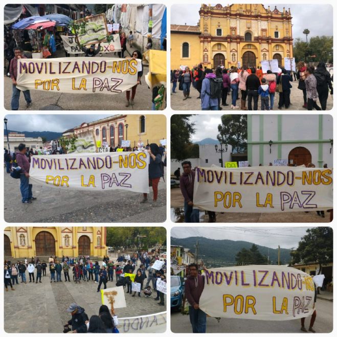 Ciudadanos marchan ante la violencia en San Crist&oacute;bal