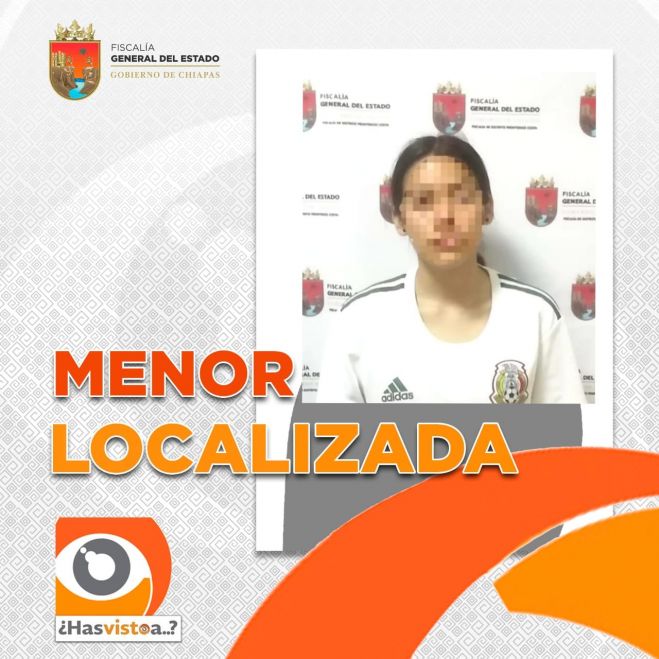 Localiza FGE a menor de edad con reporte de extrav&iacute;o en Tapachula