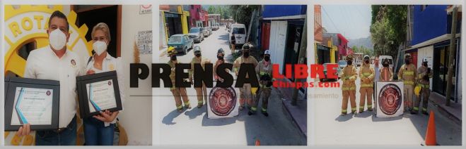 CLUB ROTARIO ENTREGA EQUIPO DE TRABAJO A LA BRIGADA DE RESCATISTAS VOLUNTARIOS