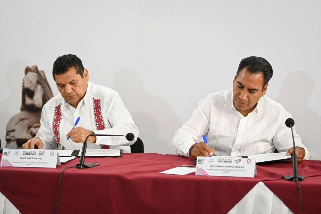 Eduardo Ramírez y Javier May refuerzan estrategia conjunta contra la delincuencia en Chiapas y Tabasco
