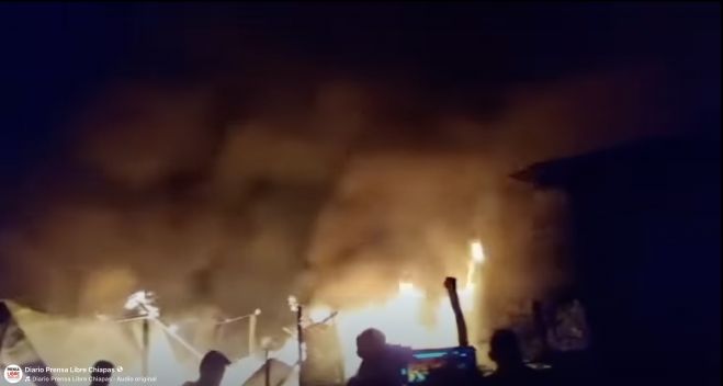 Voraz incendio consume vivienda en Chenalhó 