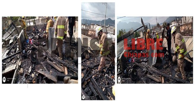 FUERTE INCENDIO CONSUME VIVIENDA DE DOS PISOS