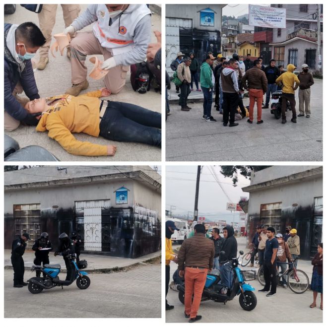 Joven lesionada al derrapar su motocicleta