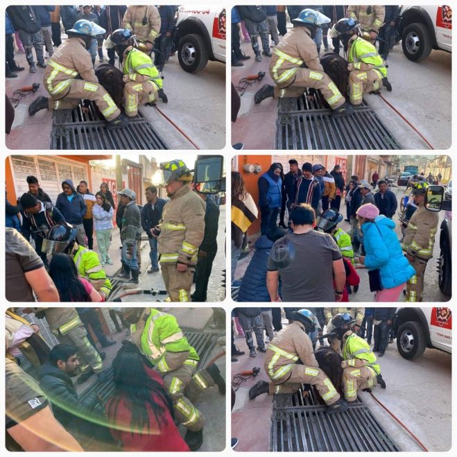 Menor de edad queda atrapada en una alcantarilla en San Cristóbal de Las Casas