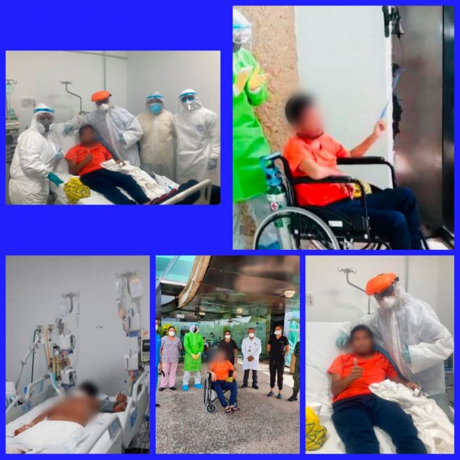 LUEGO DE 25 DÍAS HOSPITALIZADO EN LA CLÍNICA COVID-19 POLIFORUM, HOMBRE REGRESA A CASA