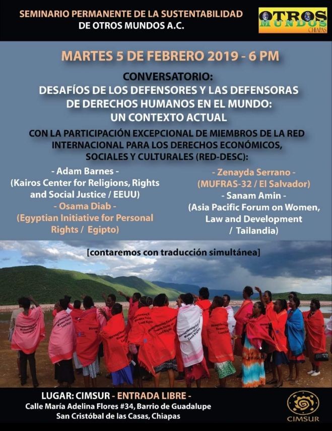 Conversatorio "Desaf&iacute;os de los defensores y defensoras de derechos humanos en el mundo"