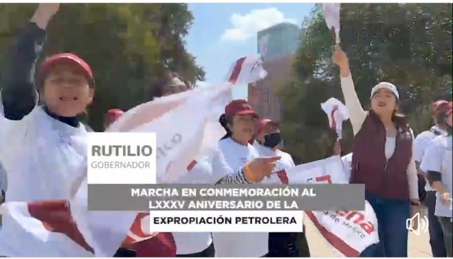 El gobernador estuvo presente en el mitin para conmemorar el 85 Aniversario de la Expropiación Petrolera donde expresó su respaldo al presidente López Obrador