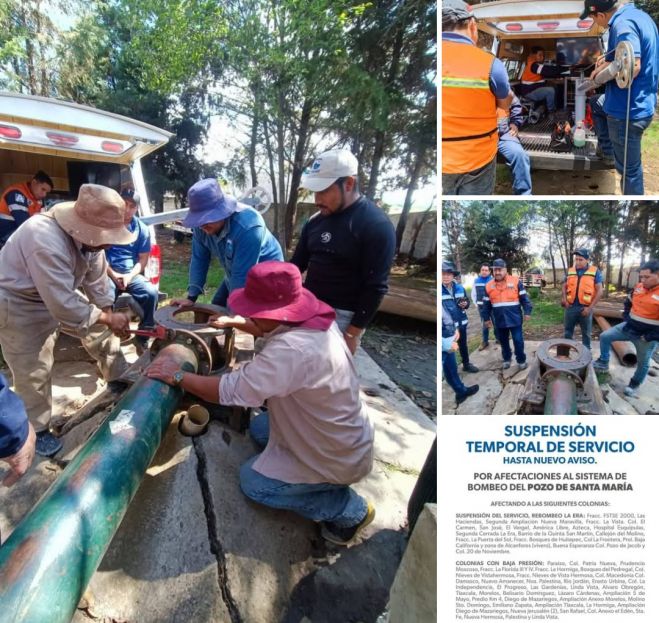 Falla en pozo deja sin agua a varias colonias de San Cristóbal