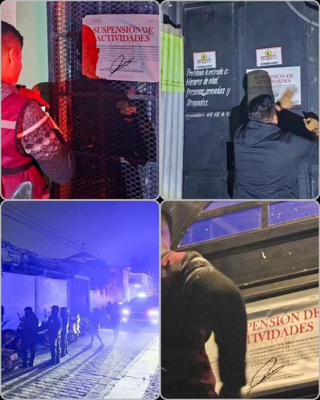 Autoridades municipales suspenden actividades en cuatro establecimientos por incumplir reglamentos