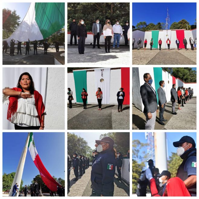 INICIA EL MES PATRIO CON EL IZAMIENTO DE BANDERA MONUMENTAL EN EL CERRITO DE SAN CRIST&Oacute;BAL