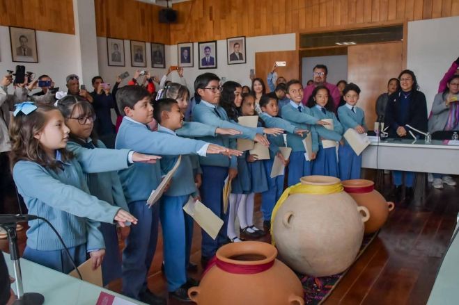 Ni&ntilde;as y ni&ntilde;os participan en Cabildo Infantil para fortalecer la democracia en San Crist&oacute;bal