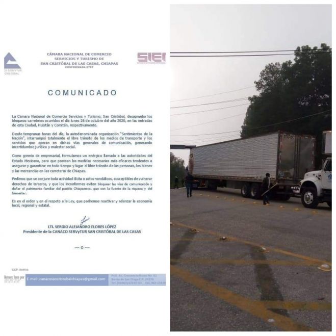 CANACO SERVYTUR EXIGE A LAS AUTORIDADES EVITEN M&Aacute;S BLOQUEOS