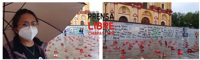 En San Crist&oacute;bal se expone "Zapatos Rojos" contra los feminicidios en M&eacute;xico