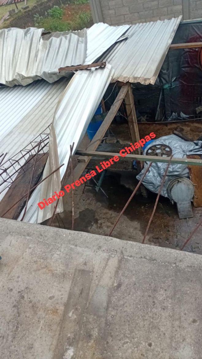 Frente frío 37 causa daños en viviendas de Chamula