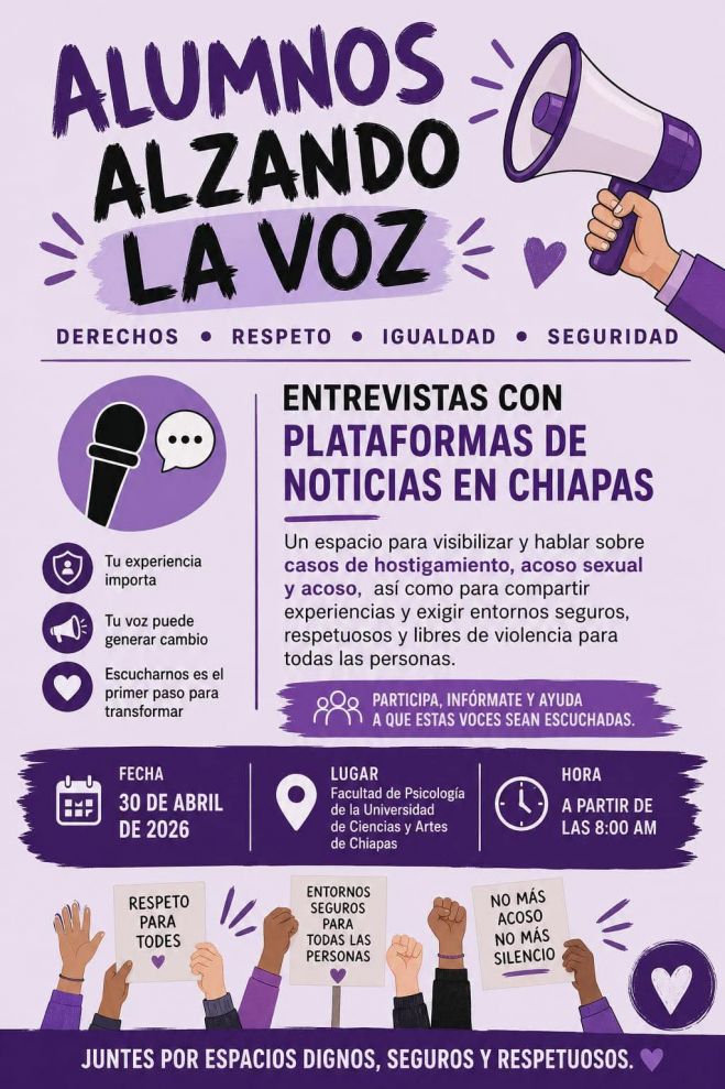 Estudiantes de UNICACH piden revisar protocolo contra violencia antes de su aprobaci&oacute;n