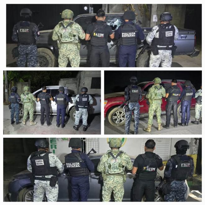 Aseguran armas, municiones, explosivos y vehículos presuntamente de la delincuencia organizada en #Amatenango de la Frontera